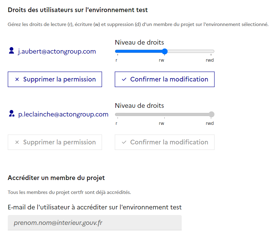 Attribution de droits